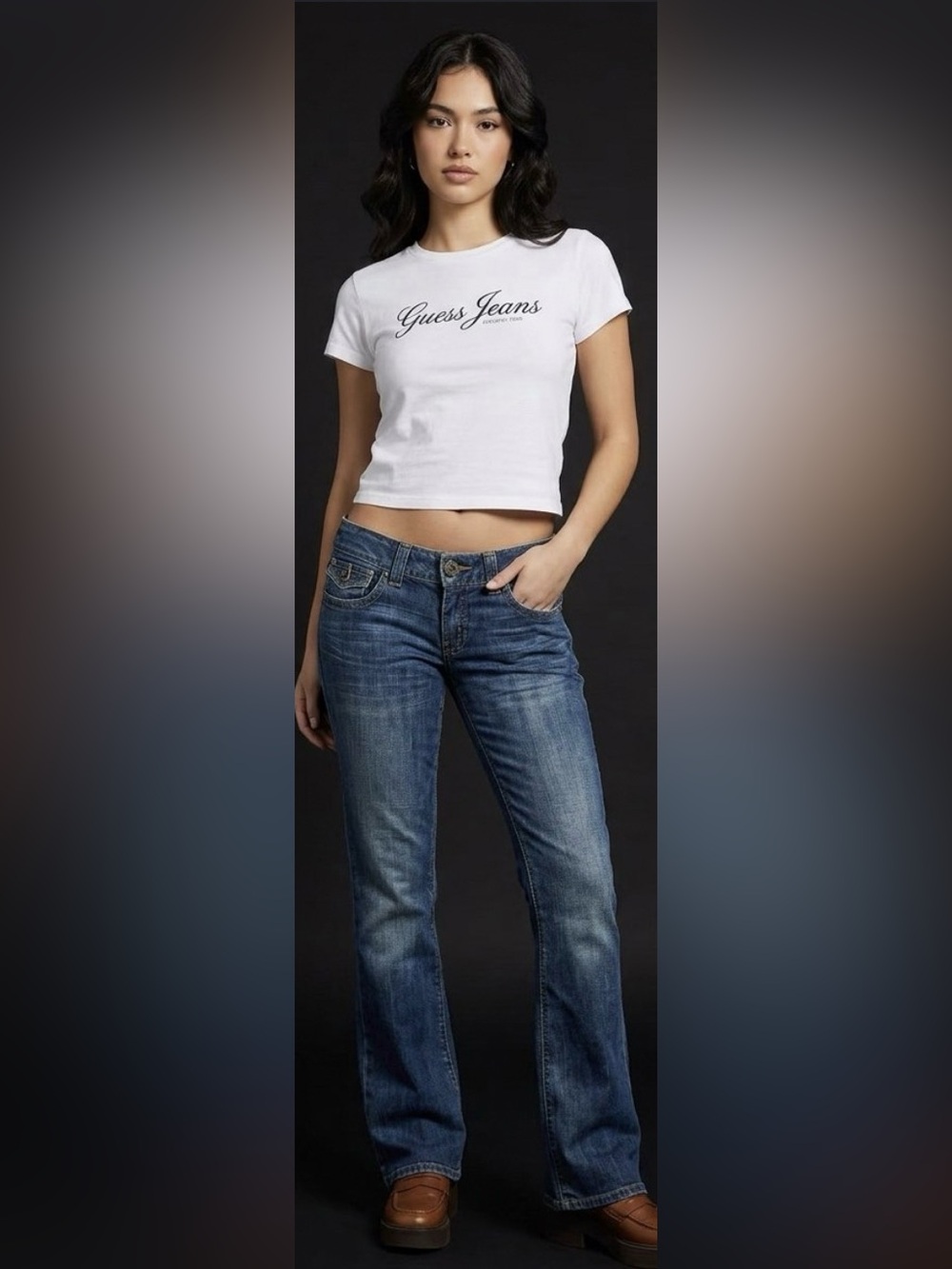 Vtg GUESS Doheny Low Rise Bootcut Jeans Sz 29 Flap Pocket Y2K Stretch
